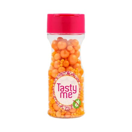 Tasty Me gluténmentes cukor gyöngy tortadekor mix narancssárga 70g