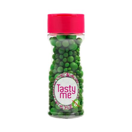 Tasty Me gluténmentes cukor gyöngy tortadekor mix sötétzöld 70g