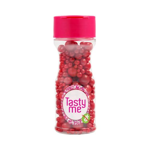   Tasty Me gluténmentes cukor gyöngy tortadekor mix piros 70g