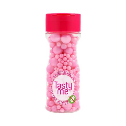 Tasty Me gluténmentes cukor gyöngy tortadekor mix világosrózsaszín 70g