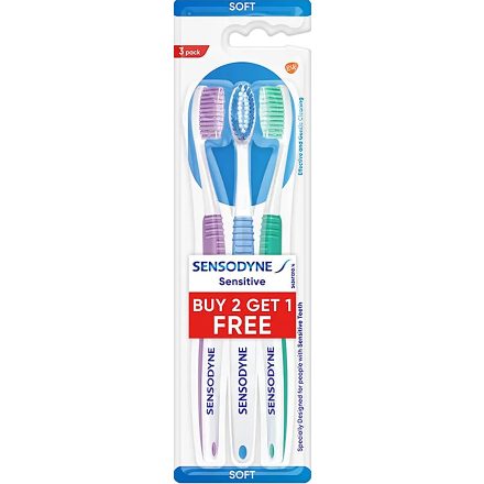 Sensodyne fogkefe triopack Sensitive Soft